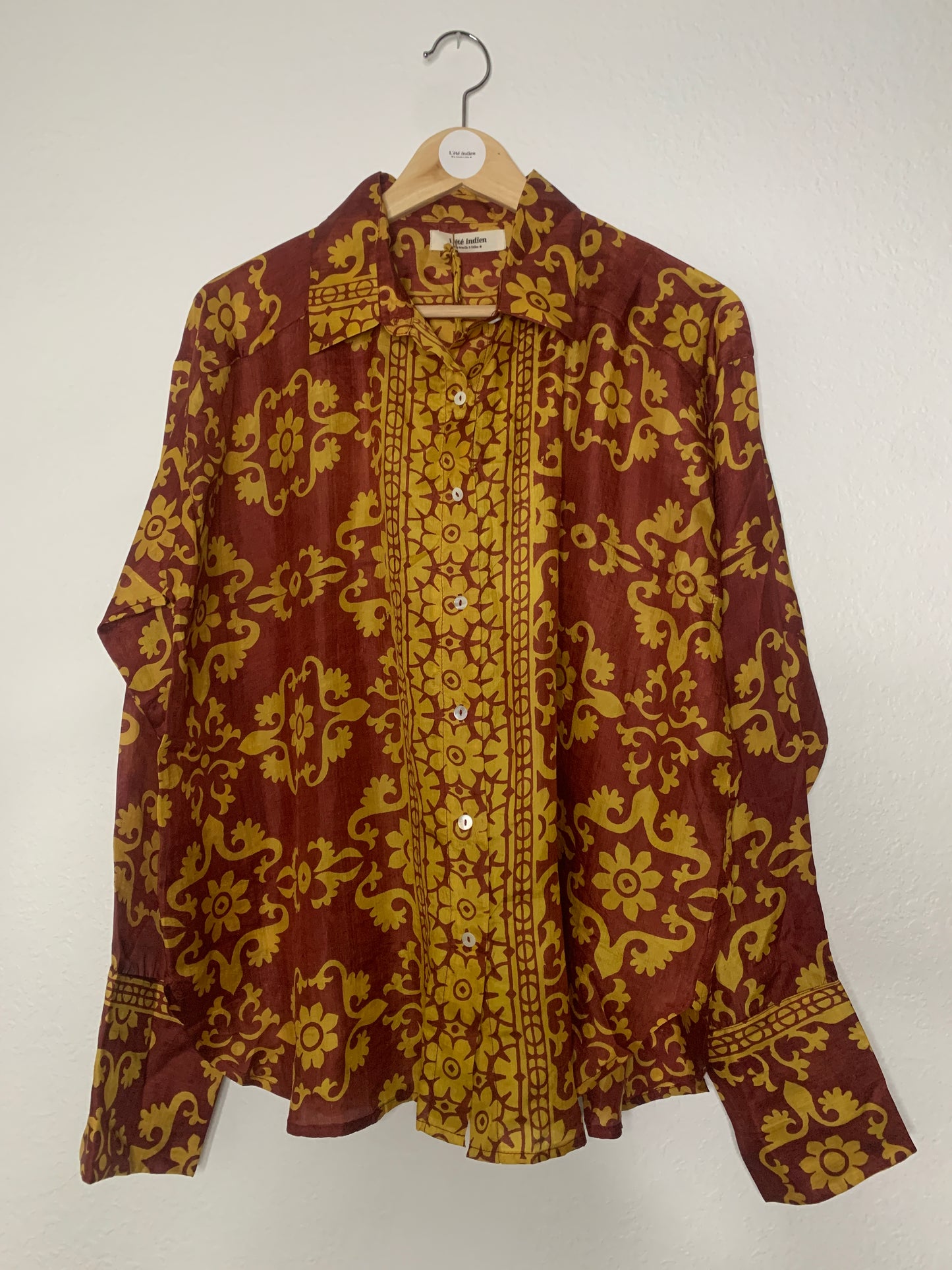 Chemise mixte Kani en sari de soie vintage numéro 1218