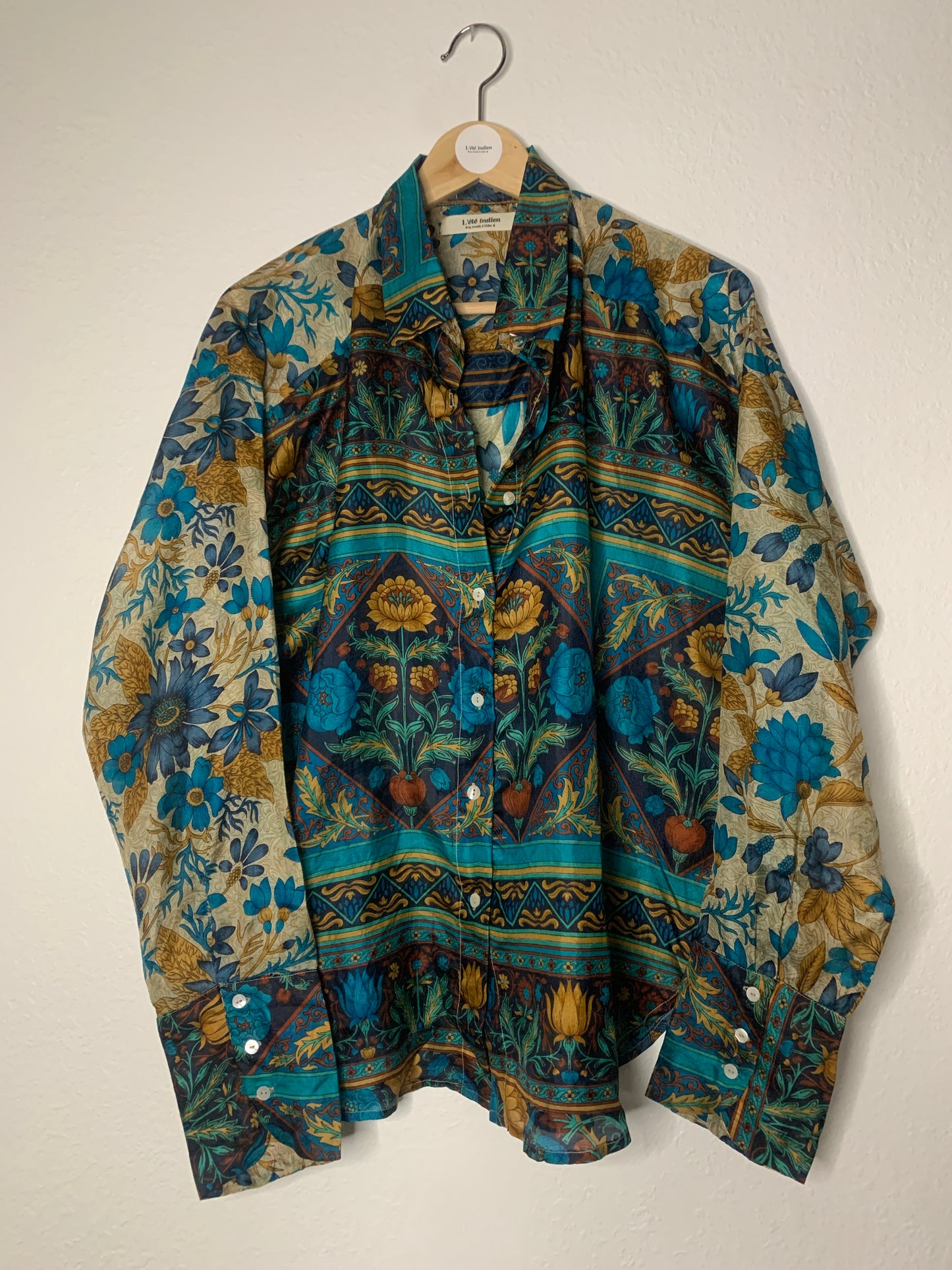 Chemise mixte Kani en sari de soie vintage numéro 1220