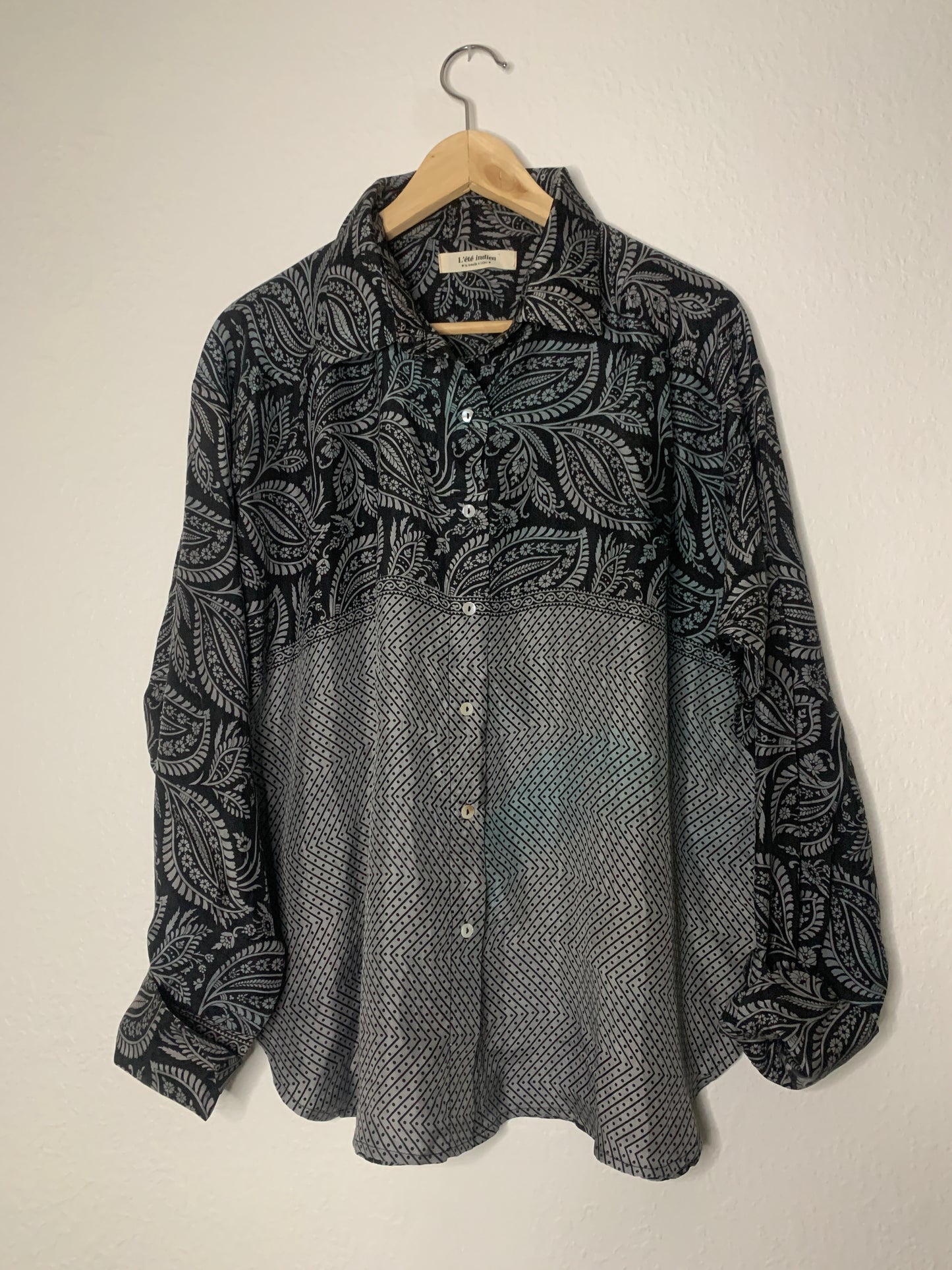 Chemise mixte Kani en sari de soie vintage numéro 1212