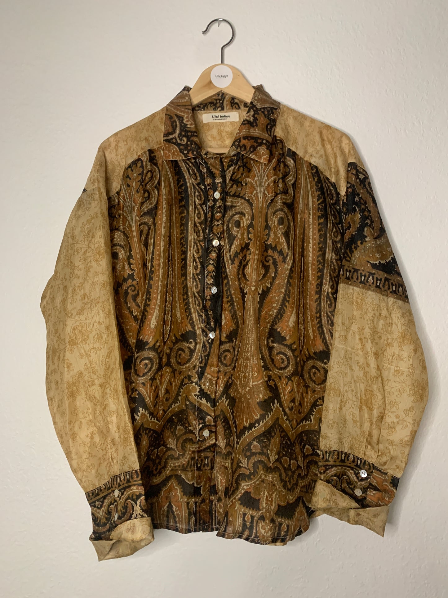 Chemise mixte Kani en sari de soie vintage numéro 1214