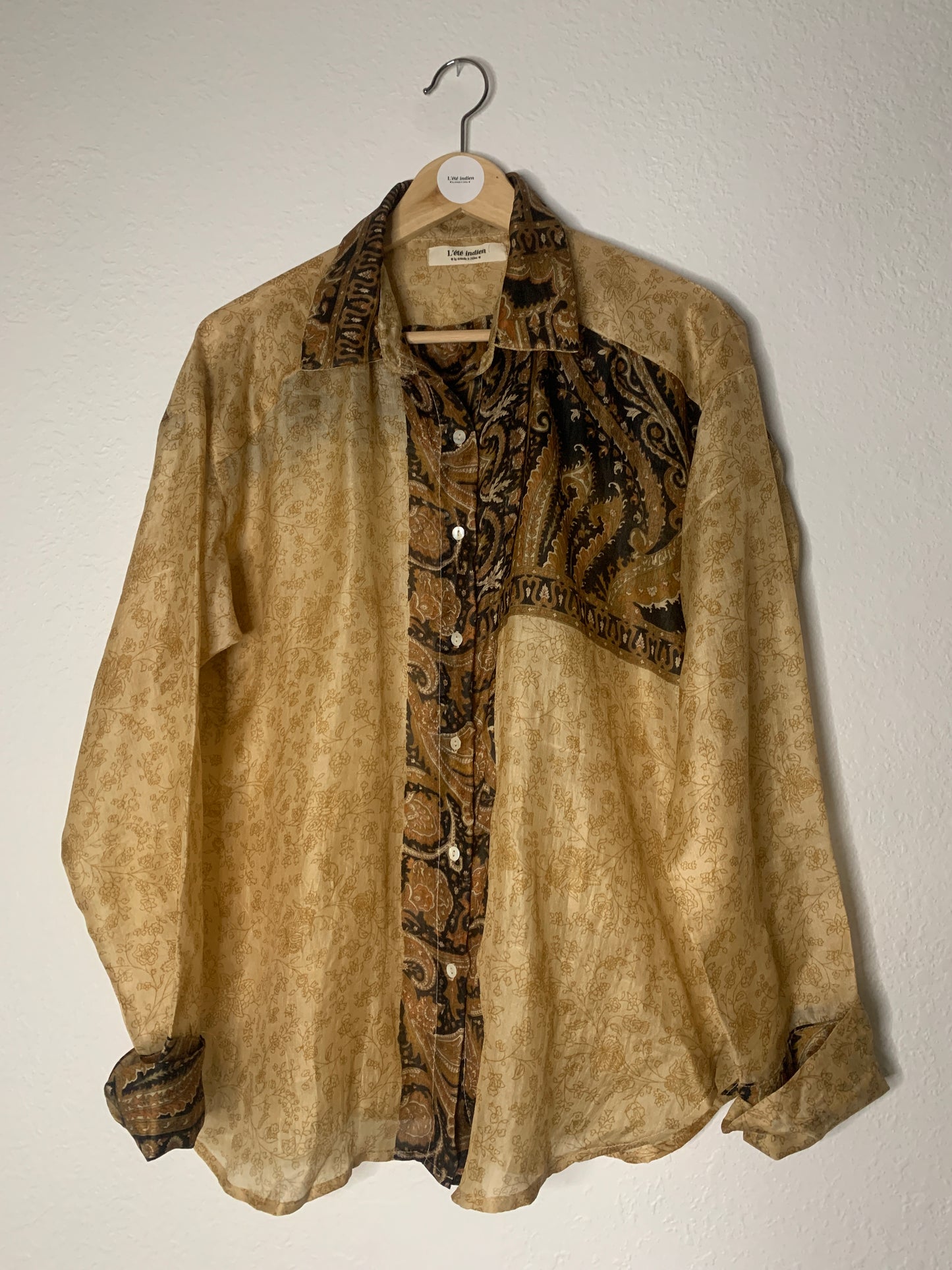 Chemise mixte Kani en sari de soie vintage numéro 1206