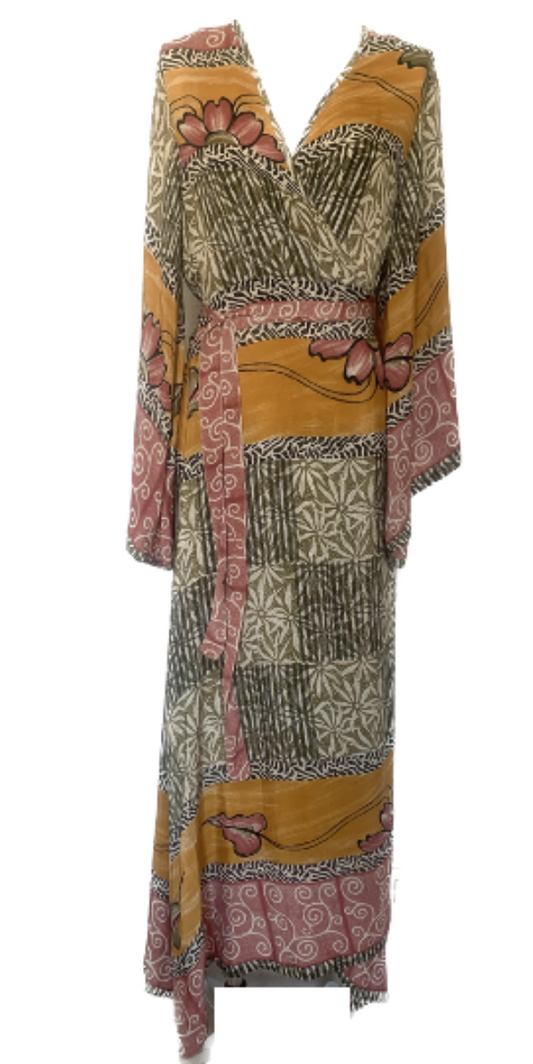 Robe-Kimono longue croisée manches pagode Vanilla numéro 8