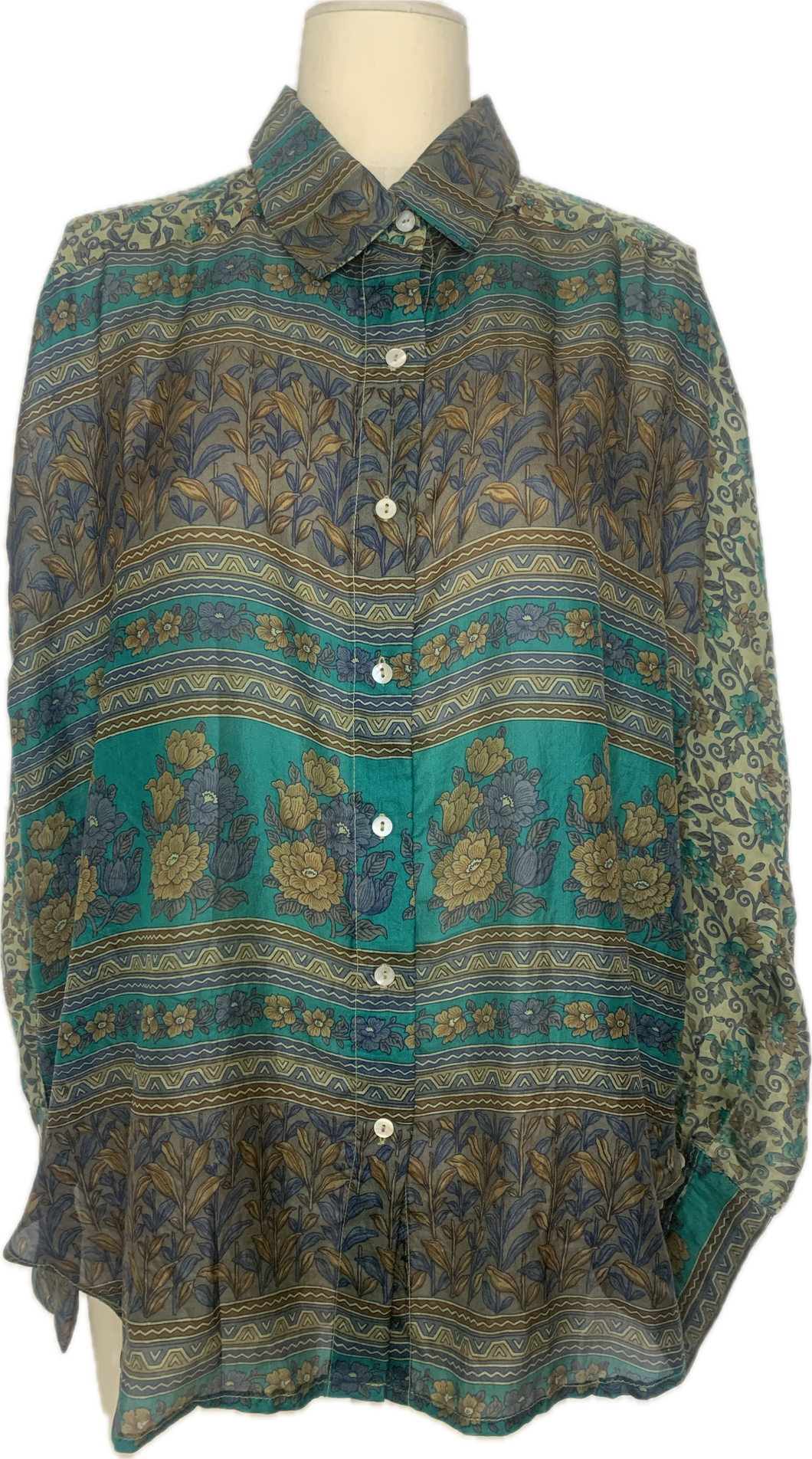 Chemise mixte Kani en sari de soie vintage numéro 1204